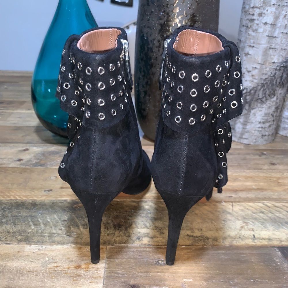 New Alaia Grommet Embellished Suede Ankle Boots - Picture 3 of 5